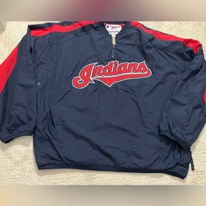 Cleveland Indians Majestic 1/4 Zip Pullover Windbreaker Jacket